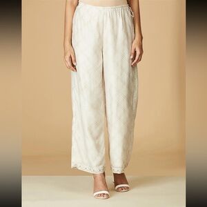 Brand new Fabindia silk cotton hand block print with embroidered adjustable pant